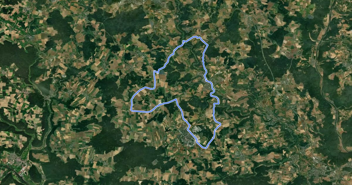 Маршрут Radrundwanderweg R4 Landkreis Regensburg на спутниковом снимке