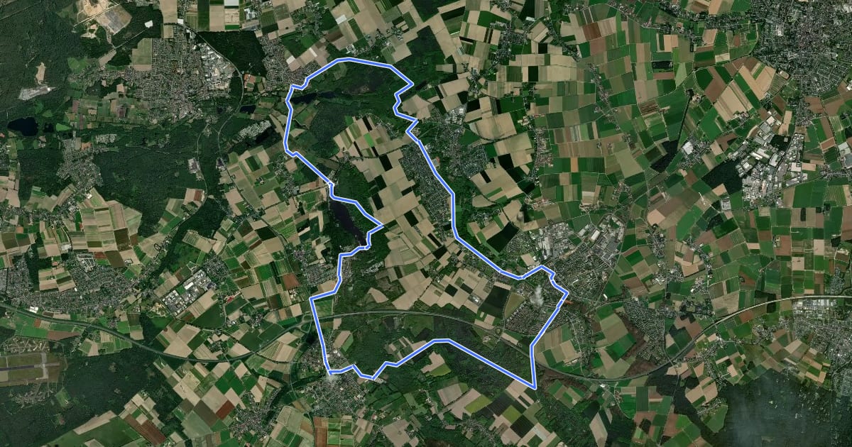 Маршрут Radrundwanderweg Schwalmtal на спутниковом снимке