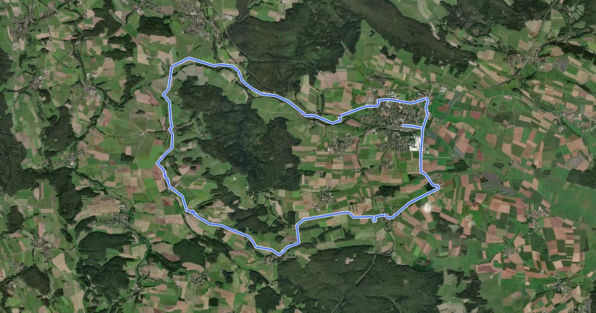 Маршрут Radrundweg Bayreuth BT 23 на спутниковом снимке