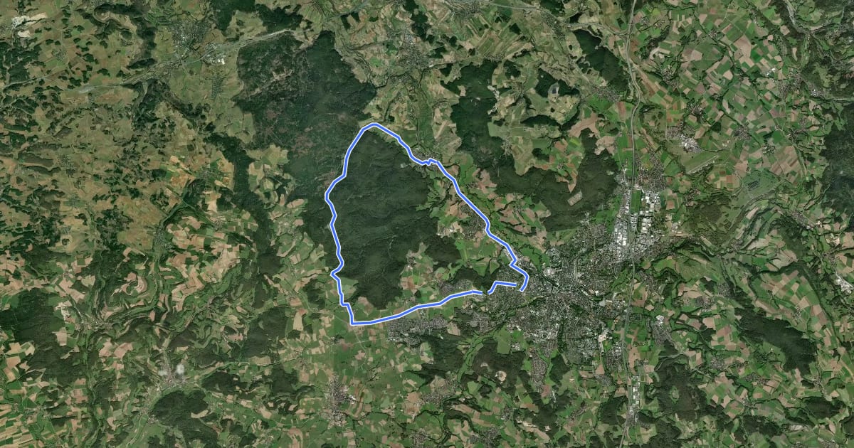 Маршрут Radrundweg Bayreuth BT 3 на спутниковом снимке