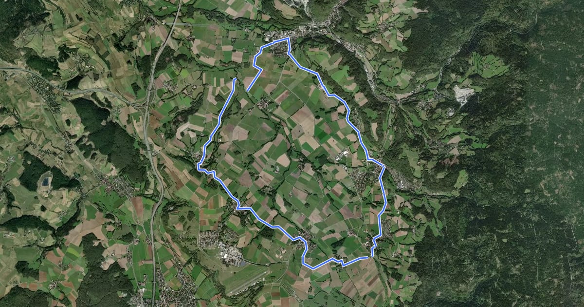 Маршрут Radrundweg Bayreuth BT 32 на спутниковом снимке