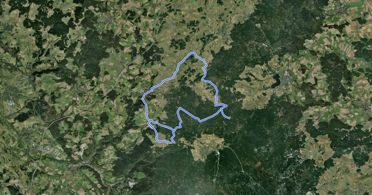 Маршрут Radrundweg Bayreuth BT 34 на спутниковом снимке