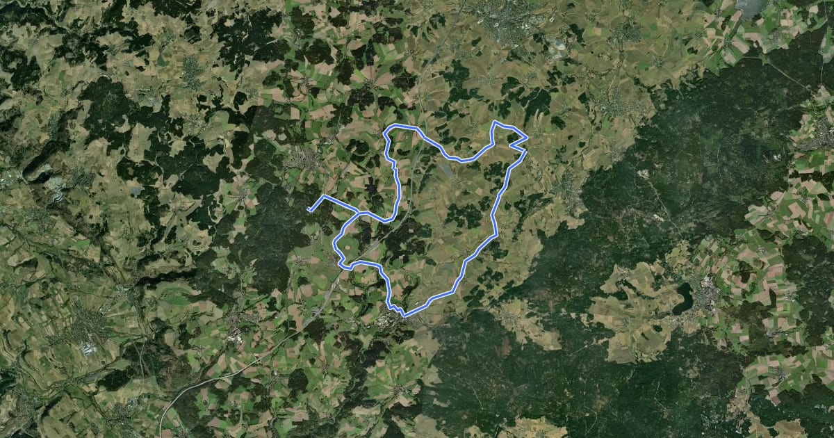 Маршрут Radrundweg Bayreuth BT 35 на спутниковом снимке