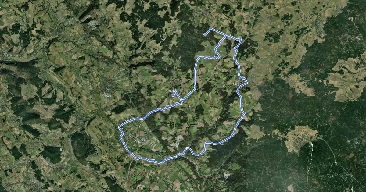 Маршрут Radrundweg Bayreuth BT 36 на спутниковом снимке