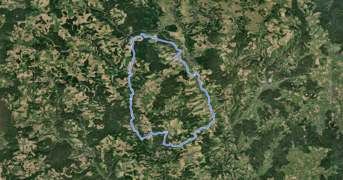 Маршрут Radrundweg Bayreuth BT 4 на спутниковом снимке