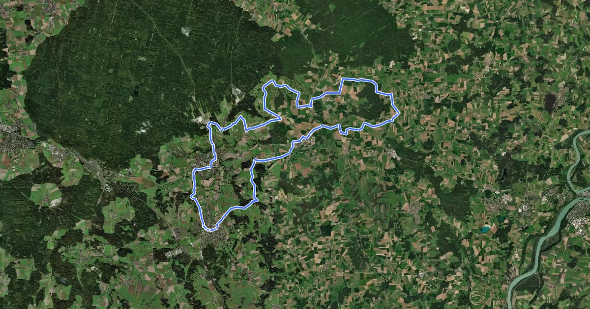 Маршрут Radrundweg Grafing - Tour 1 на спутниковом снимке