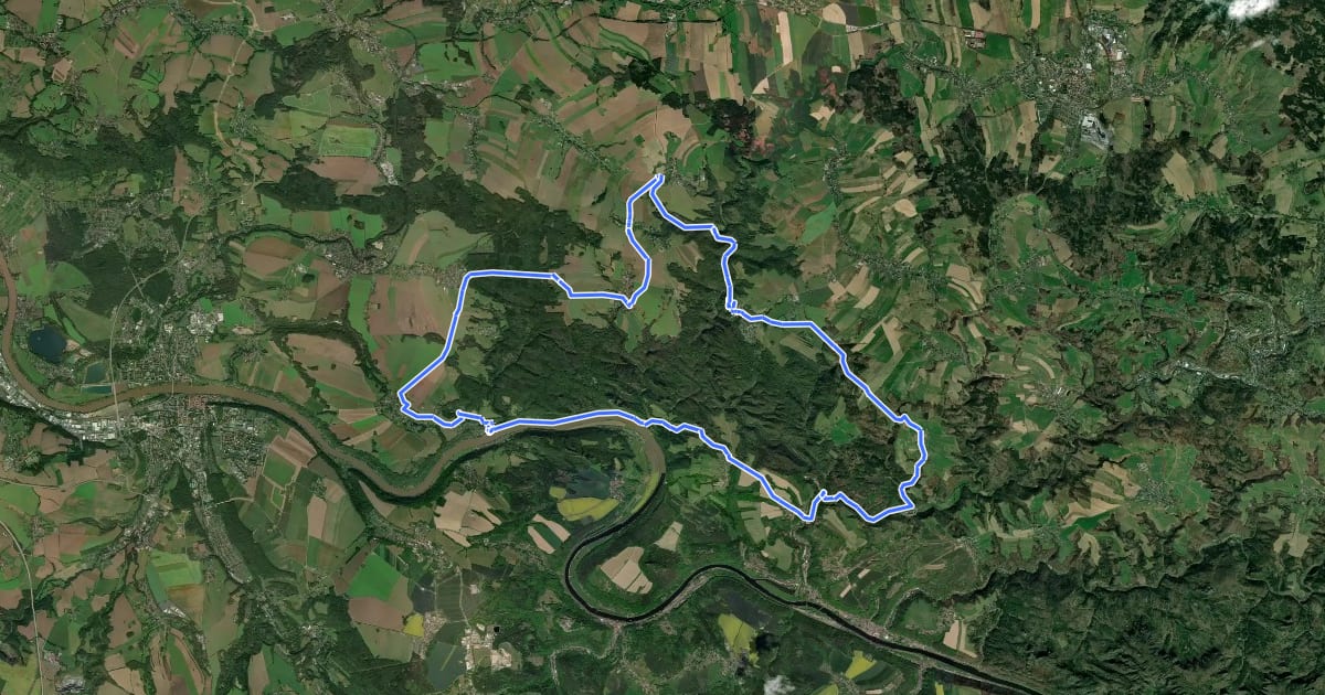 Маршрут Radrundweg Hohnstein на спутниковом снимке