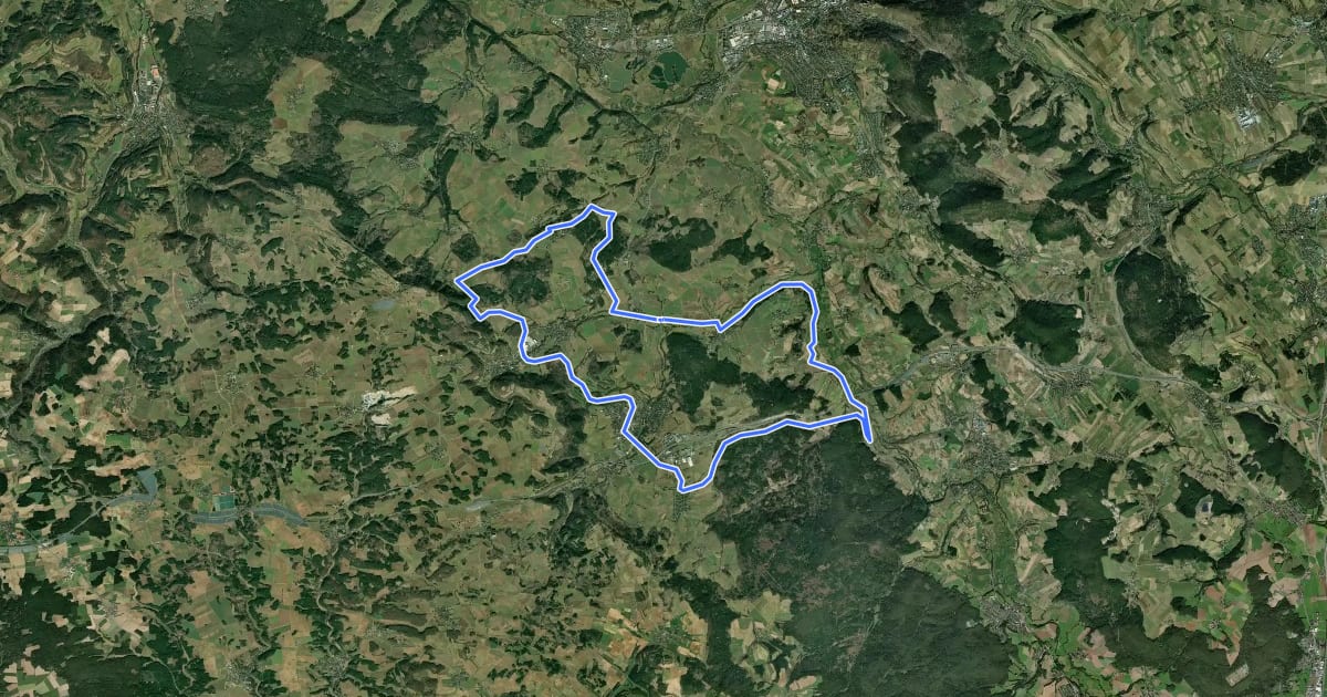 Маршрут Radrundweg KU16 на спутниковом снимке