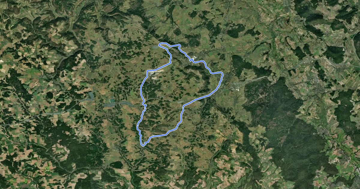 Маршрут Radrundweg Kulmbach KU10 на спутниковом снимке