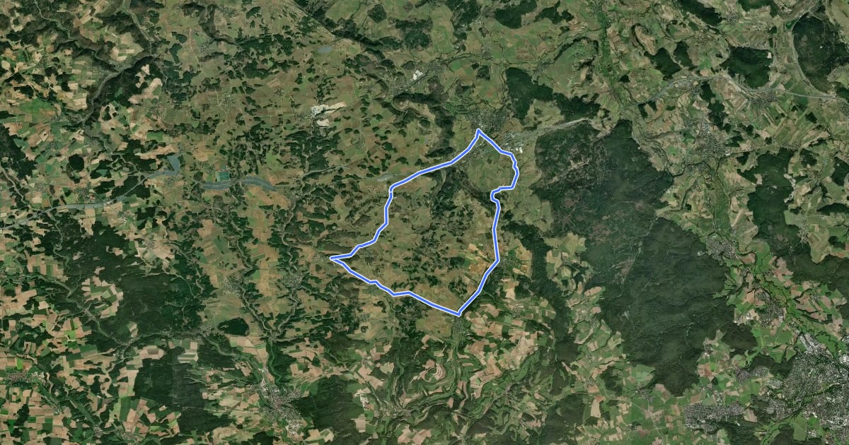 Маршрут Radrundweg Kulmbach KU11 на спутниковом снимке