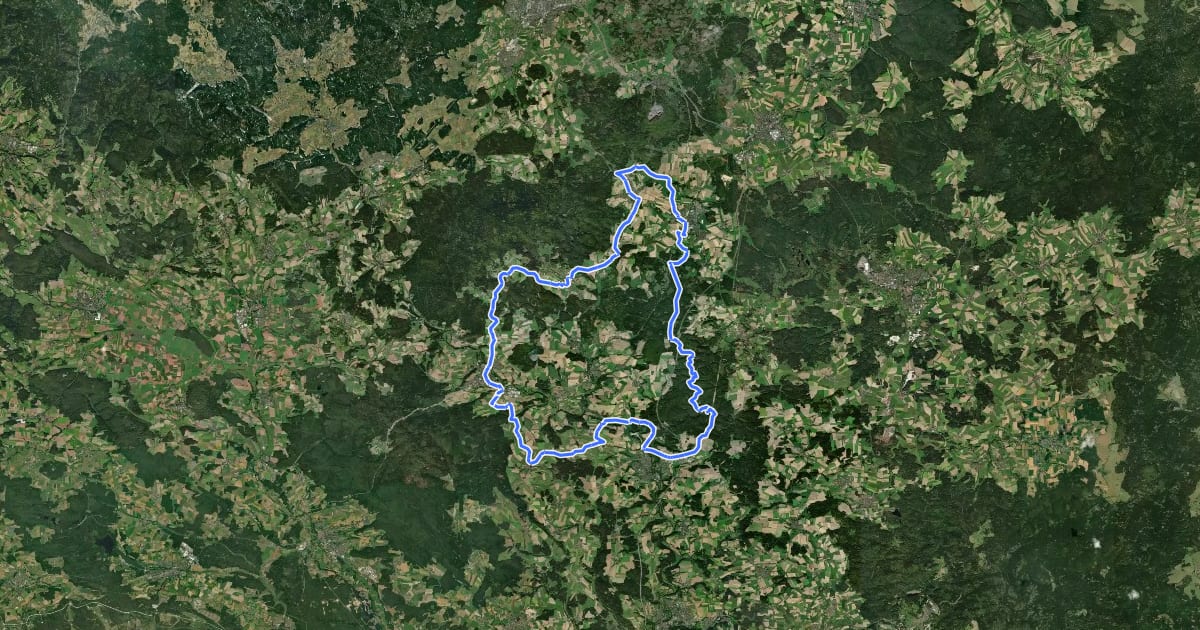 Маршрут Radrundweg Lkr. Tir 10 на спутниковом снимке