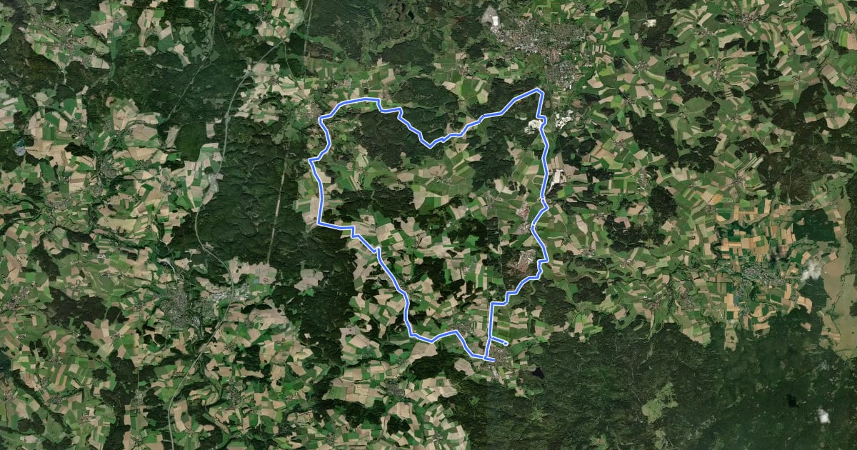 Маршрут Radrundweg Lkr. TIR 3 на спутниковом снимке