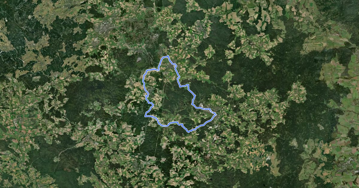 Маршрут Radrundweg Lkr. TIR 4 на спутниковом снимке