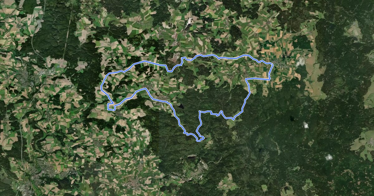 Маршрут Radrundweg Lkr. TIR 5 на спутниковом снимке