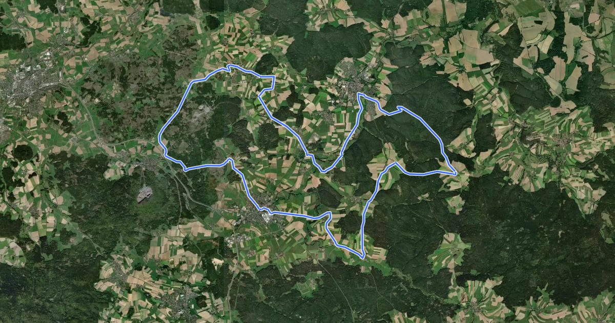 Маршрут Radrundweg Lkr. TIR 8 на спутниковом снимке