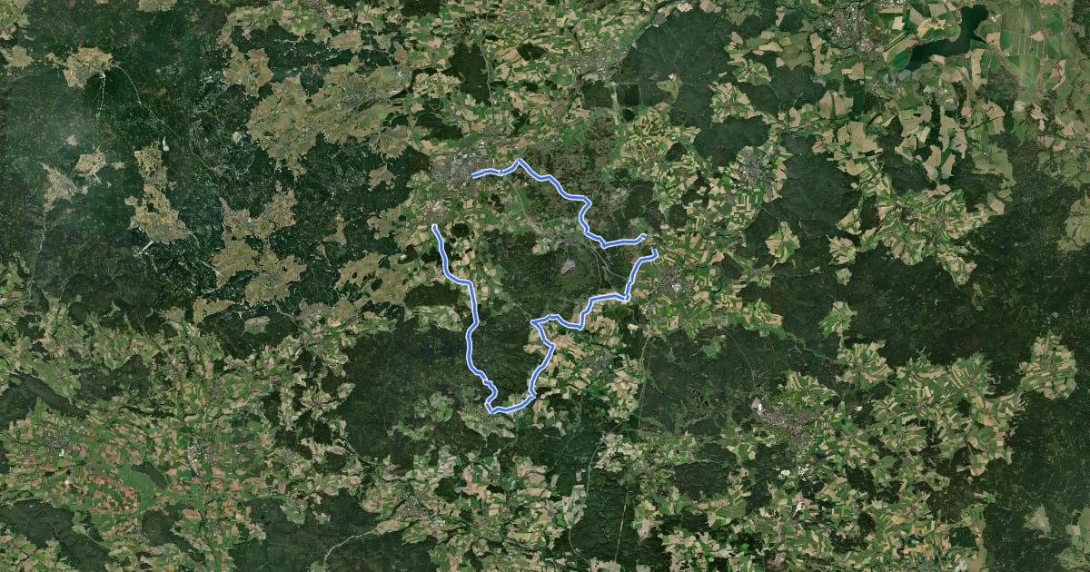 Маршрут Radrundweg Lkr. TIR 9 на спутниковом снимке