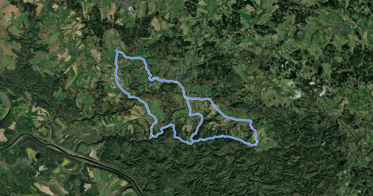 Маршрут Radrundweg Sebnitz/Kirnitzschtal на спутниковом снимке