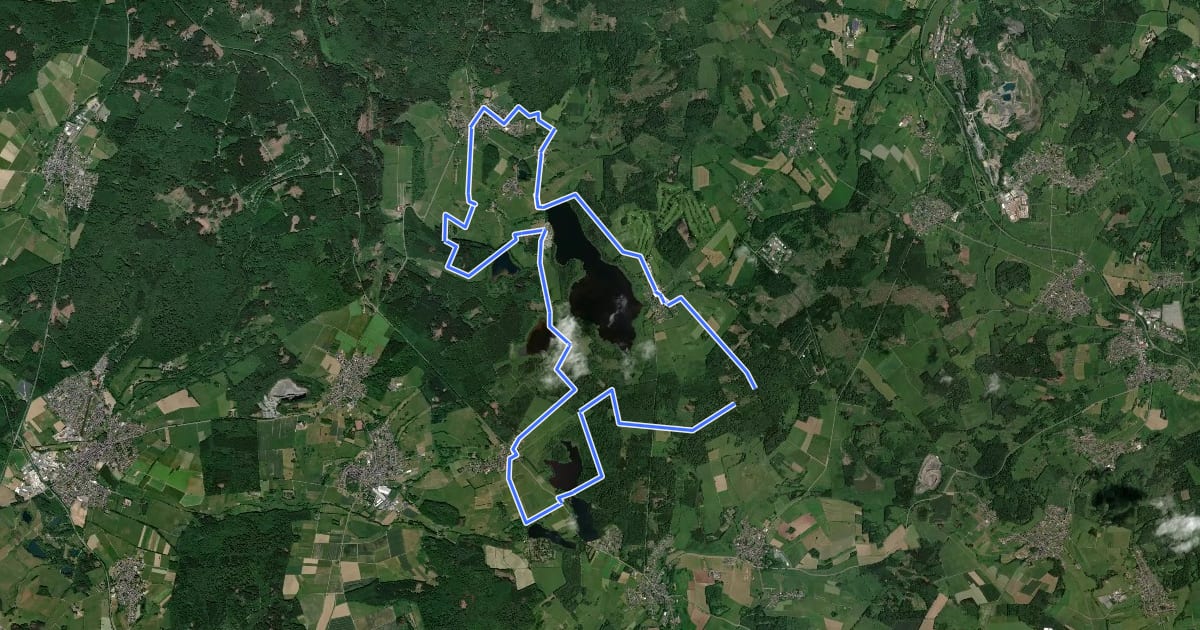 Маршрут Radrundweg Seenplatte на спутниковом снимке
