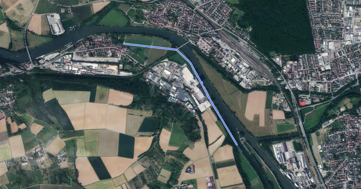 Маршрут Radschnellweg Bad Wimpfen - Heilbronn на спутниковом снимке