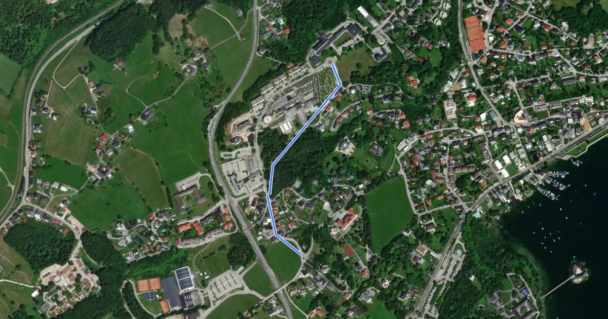 Маршрут Radstern Gmunden – Ergänzungsroute на спутниковом снимке