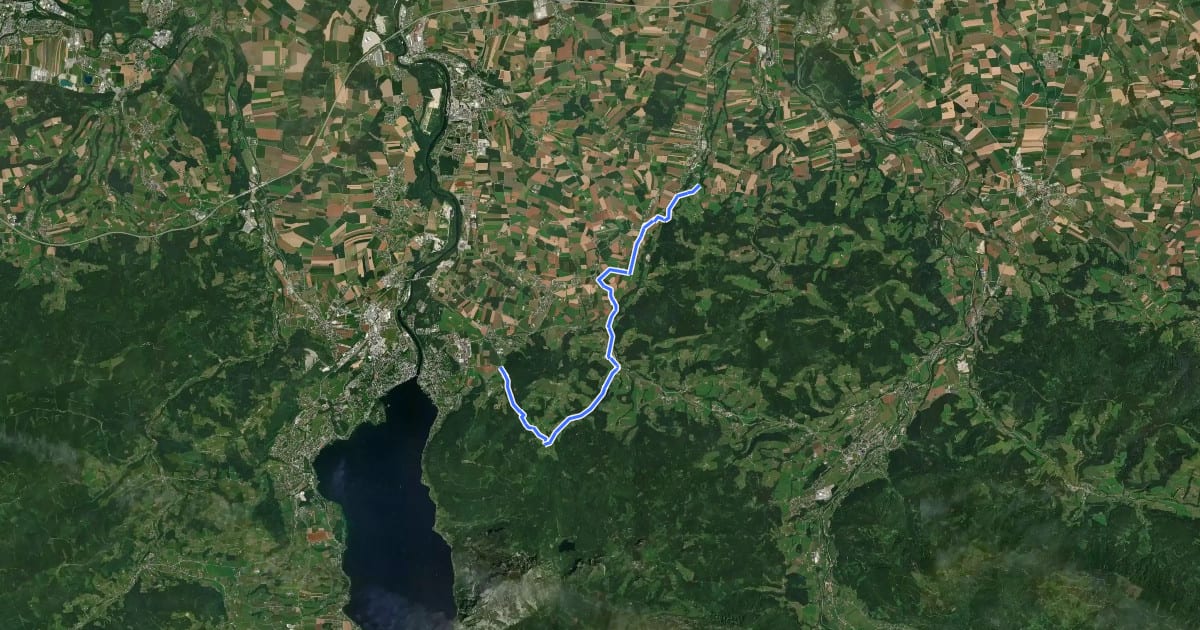 Маршрут Radstern Gmunden – Hauptroute на спутниковом снимке