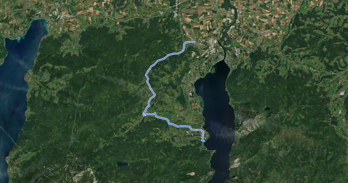 Маршрут Radstern Gmunden – Hauptroute на спутниковом снимке