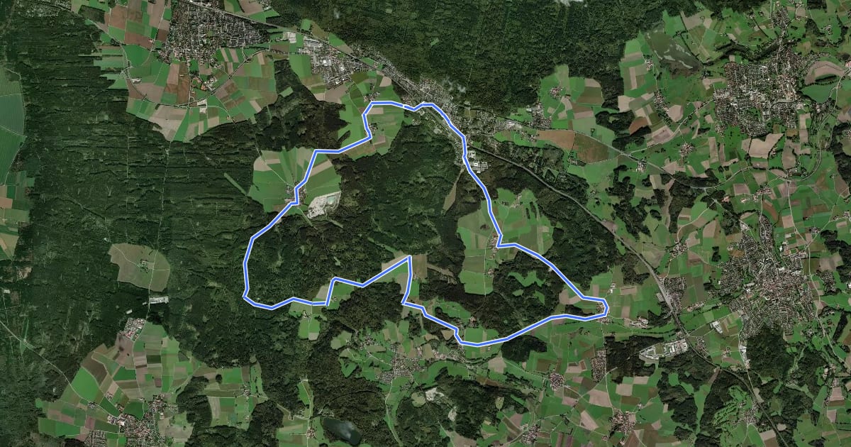 Маршрут Radtour 12 "Biergartentour", LKR Ebersberg на спутниковом снимке