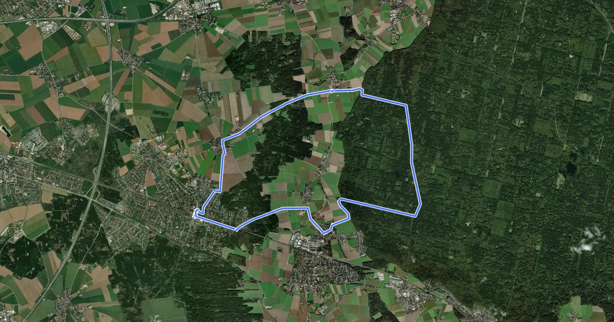 Маршрут Radtour 14, LKR Ebersberg на спутниковом снимке