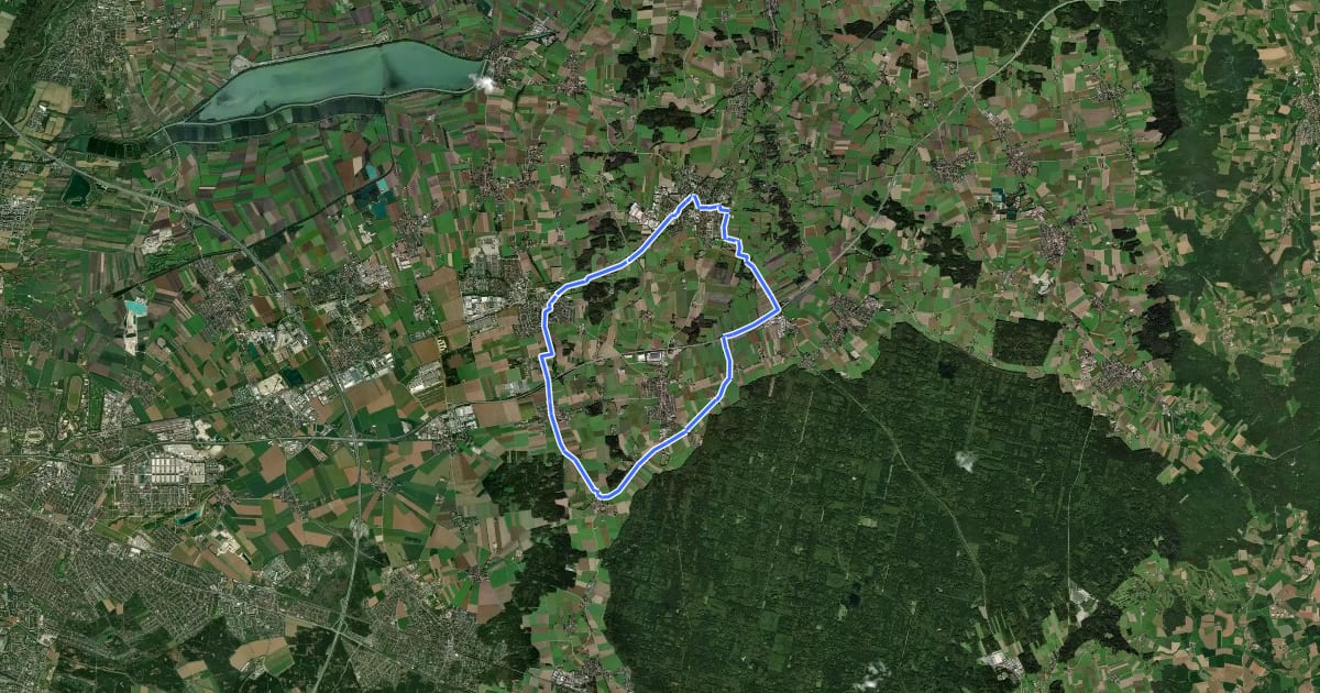 Маршрут Radtour 2, LKR Ebersberg на спутниковом снимке