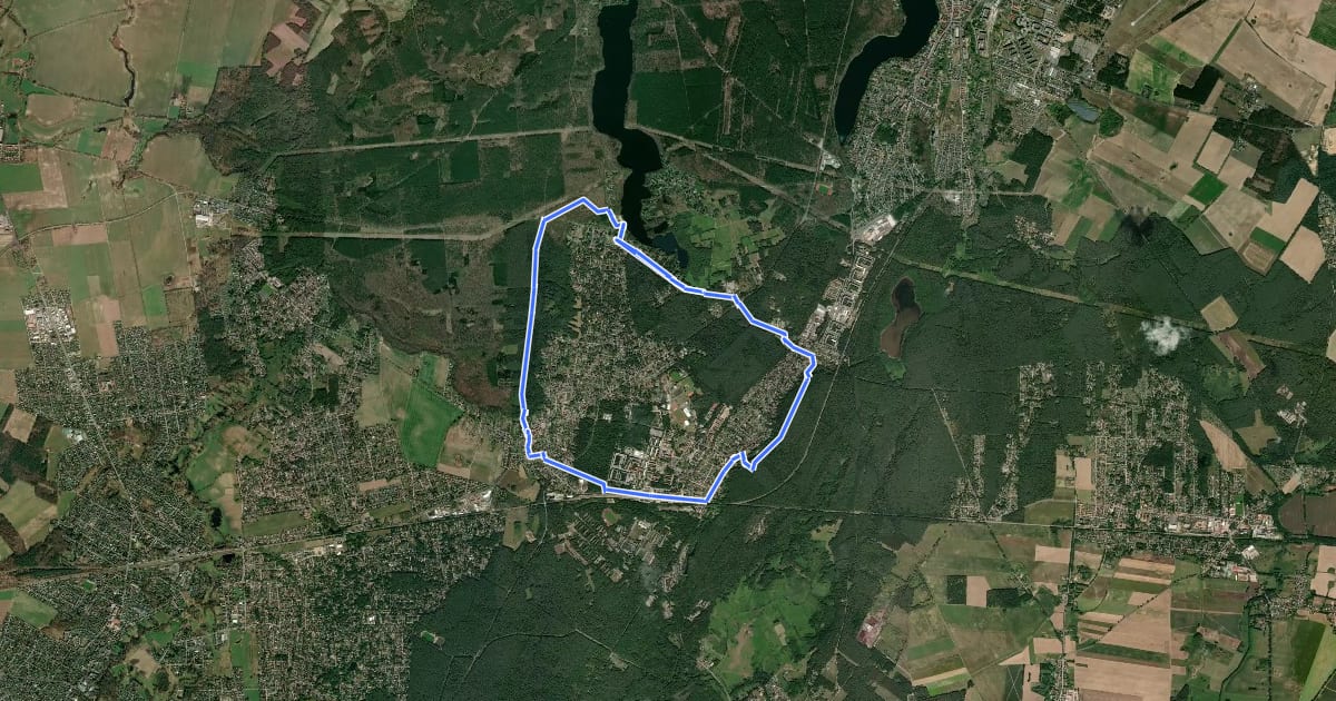 Маршрут Radtour 4 Rund um Eggersdorf на спутниковом снимке