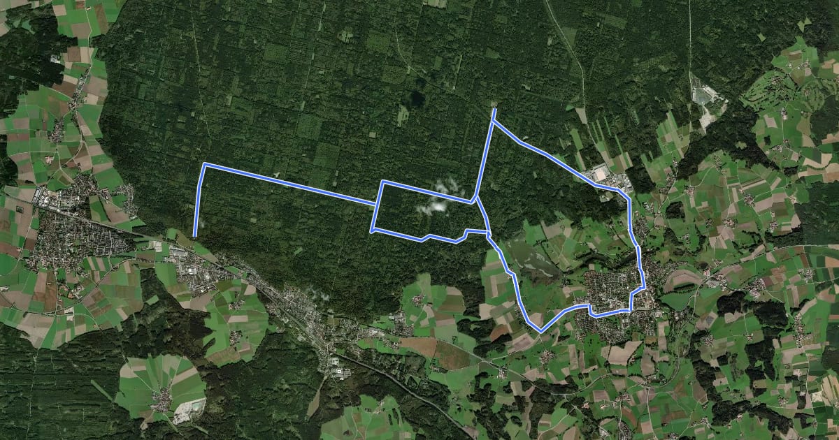 Маршрут Radtour 8 "im Ebersberger Forst" на спутниковом снимке