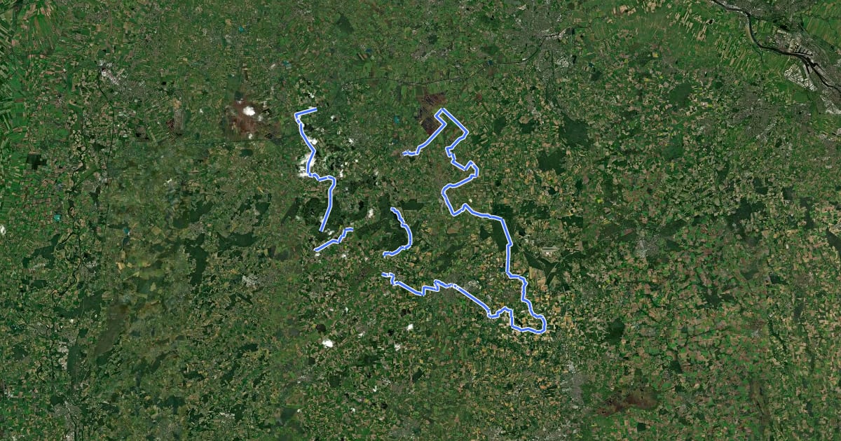 Маршрут Radtour durch Geest und Moor на спутниковом снимке