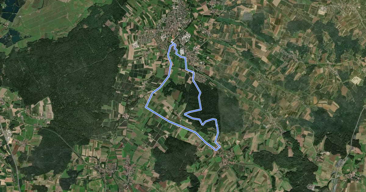 Маршрут Radtour Grabhügelfeld на спутниковом снимке