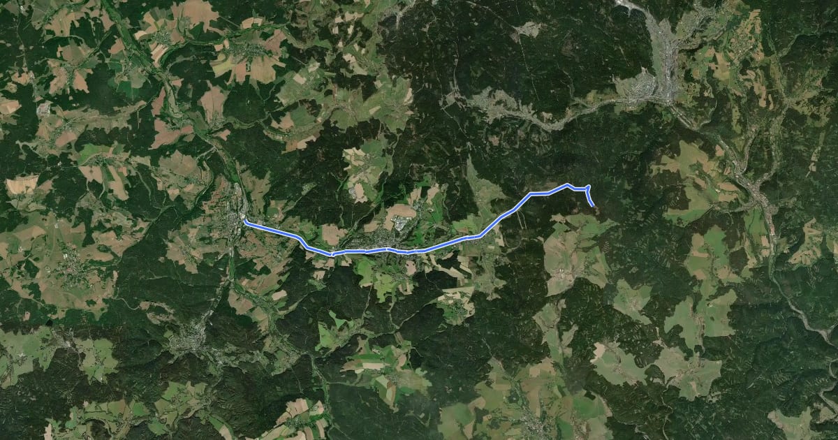Маршрут Radtour Schwarzbachtal на спутниковом снимке