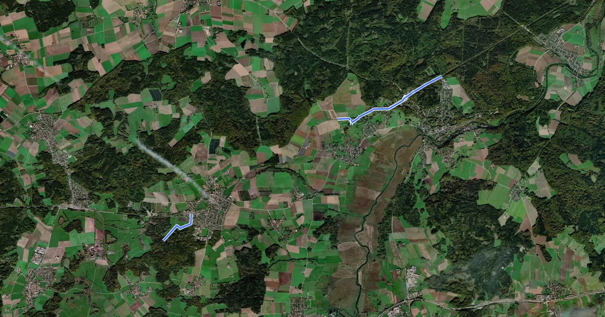 Маршрут Radverkehrsnetz des Landkreises Fürstenfeldbruck на спутниковом снимке