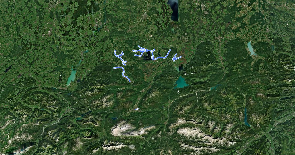 Маршрут Radverkehrsnetz Kreis Garmisch-Partenkirchen на спутниковом снимке