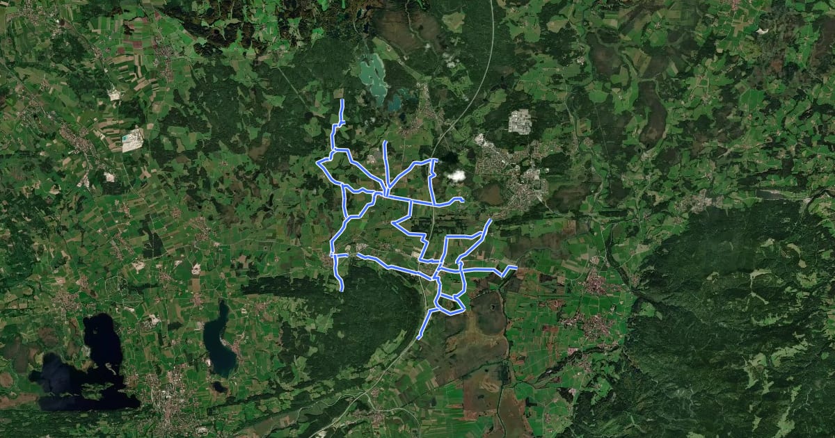 Маршрут Radverkehrsnetz Kreis Weilheim-Schongau - Habach на спутниковом снимке