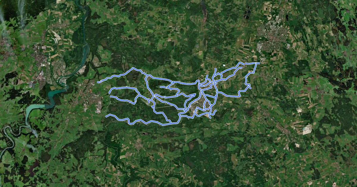 Маршрут Radverkehrsnetz Kreis Weilheim-Schongau - Peißenberg на спутниковом снимке