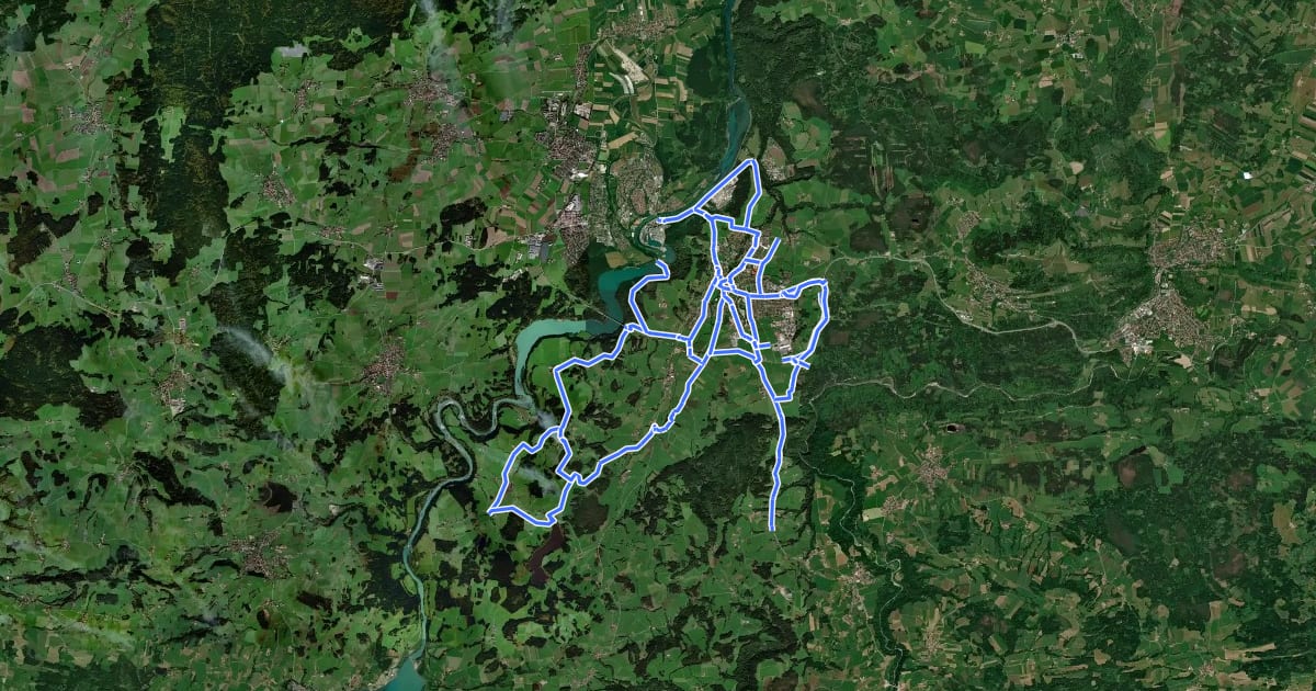 Маршрут Radverkehrsnetz Kreis Weilheim-Schongau - Peiting на спутниковом снимке