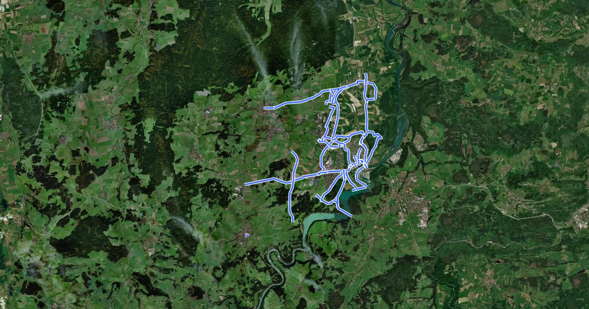 Маршрут Radverkehrsnetz Kreis Weilheim-Schongau - Schongau на спутниковом снимке