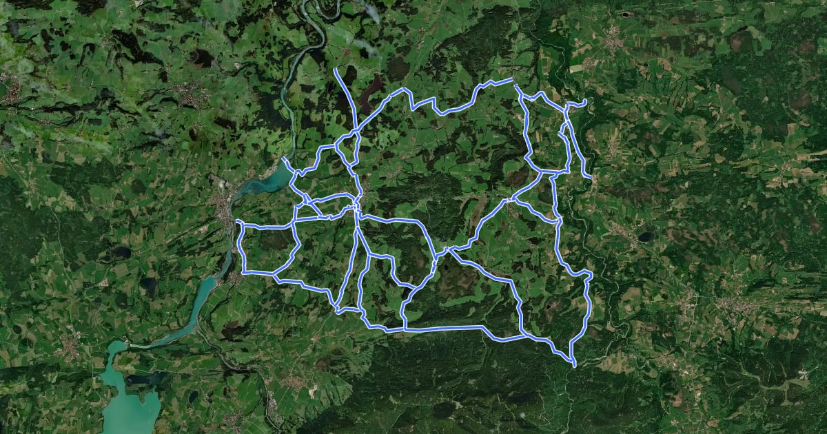 Маршрут Radverkehrsnetz Kreis Weilheim-Schongau - Steingaden на спутниковом снимке