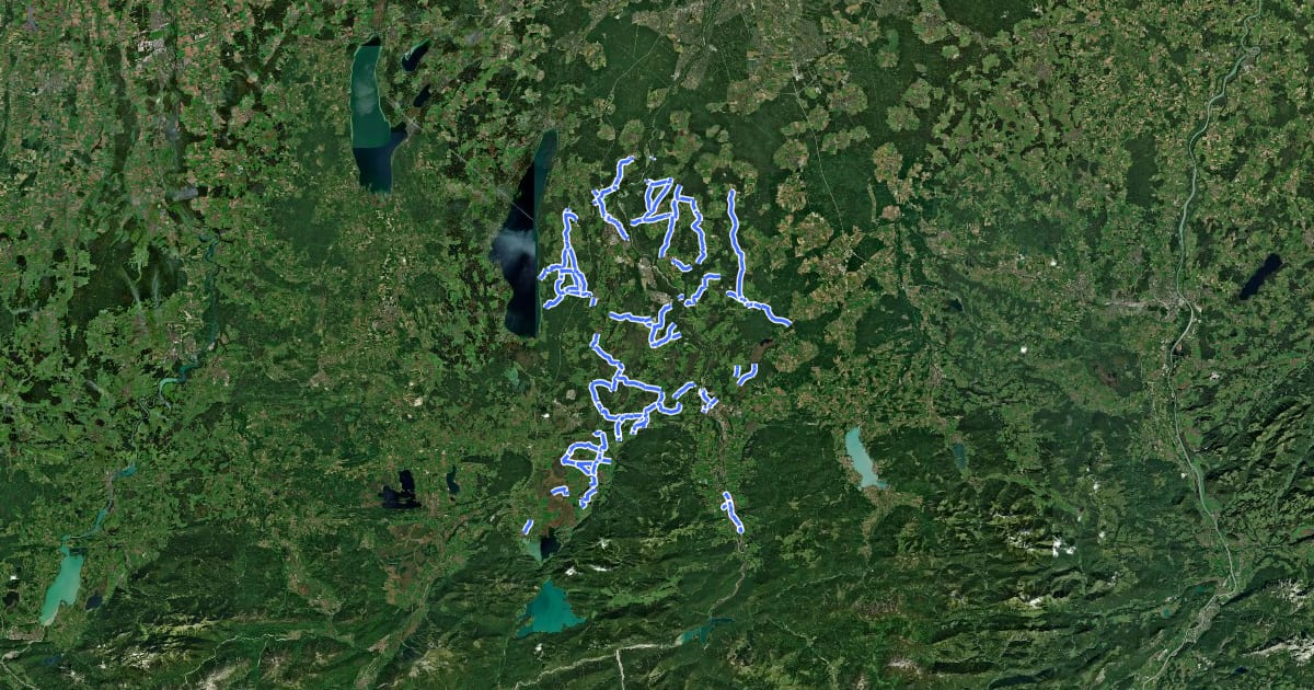 Маршрут Radverkehrsnetz Landkreis Bad Tölz-Wolfratshausen на спутниковом снимке