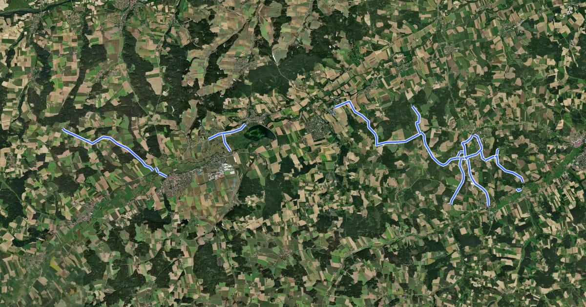 Маршрут Radverkehrsnetz Landkreis Dingolfing-Landau на спутниковом снимке