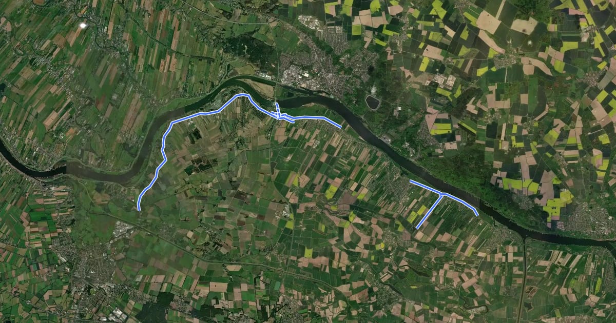 Маршрут Radverkehrsnetz Landkreis Harburg на спутниковом снимке