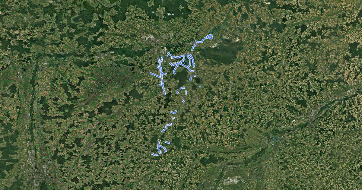 Маршрут Radverkehrsnetz Landkreis Pfaffenhofen a.d.Ilm на спутниковом снимке