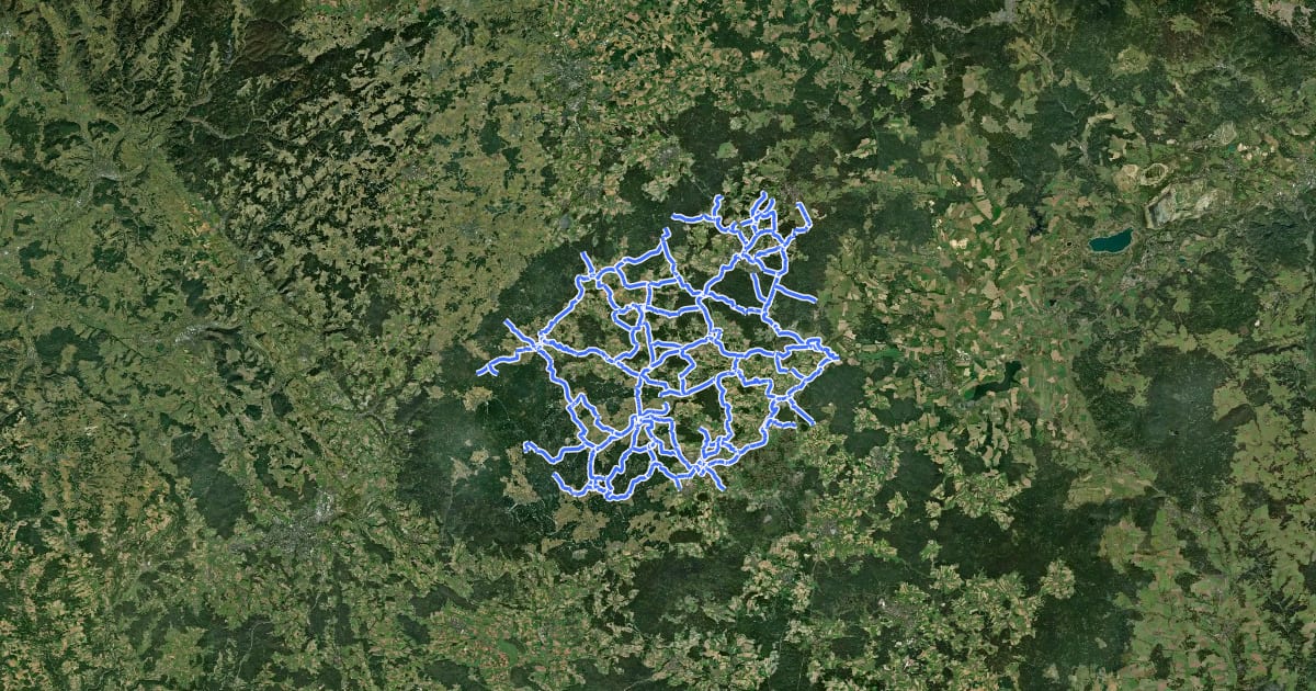 Маршрут Radverkehrsnetz Landkreis Wunsiedel на спутниковом снимке