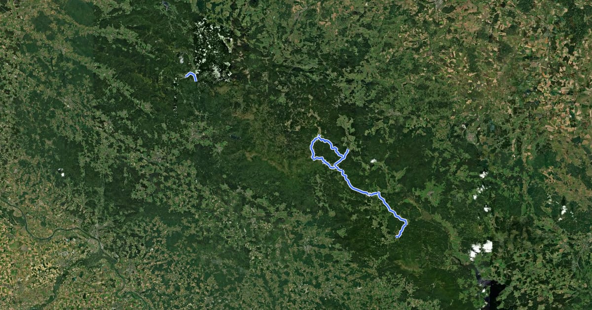 Маршрут Radverkehrsnetz National Park Bayerischer Wald CZ на спутниковом снимке