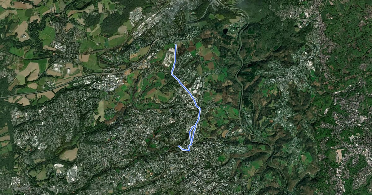 Маршрут Radverkehrsnetz NRW, Gräfrath-Solingen на спутниковом снимке