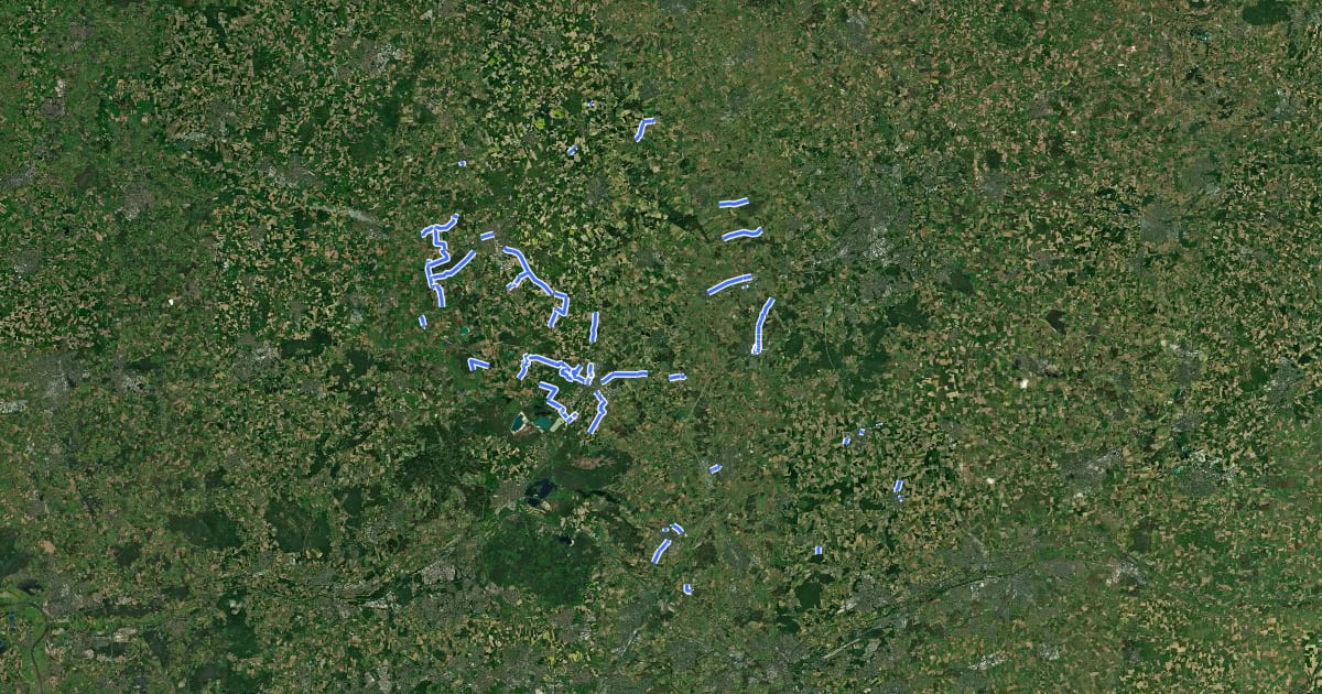 Маршрут Radverkehrsnetz NRW, Kreis Coesfeld на спутниковом снимке