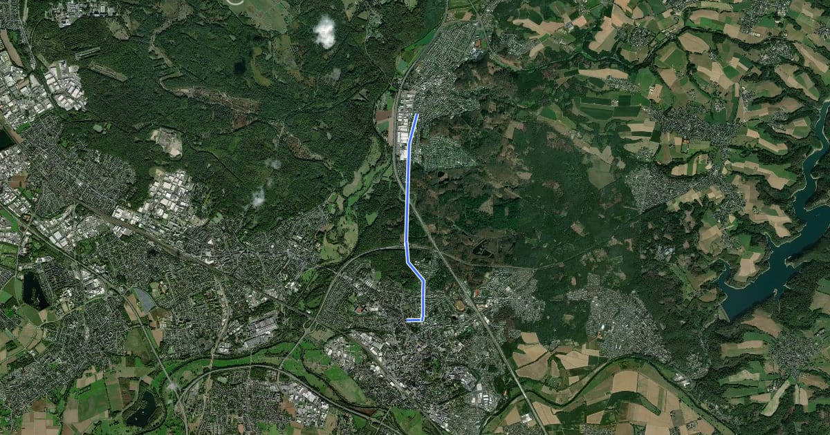 Маршрут Radverkehrsnetz NRW, Lohmar-Siegburg на спутниковом снимке